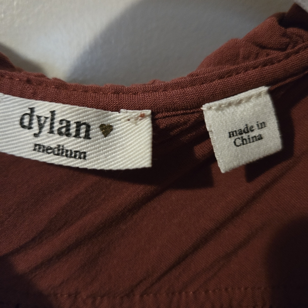 Dylan Women's Ruffled Rust Colored Blouse - Picture 3 of 5